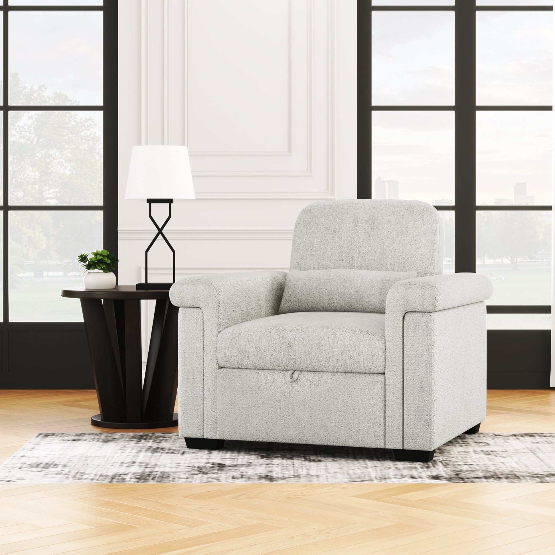 3 In 1 Convertible Sleeper Chair Sofa Bed Pull Out Couch Adjustable Chair With Pillow, Adjust Backrest Into A Sofa, Lounger Chair, Single Bed Or Living Room Or Apartment, Beige Beige Polyester