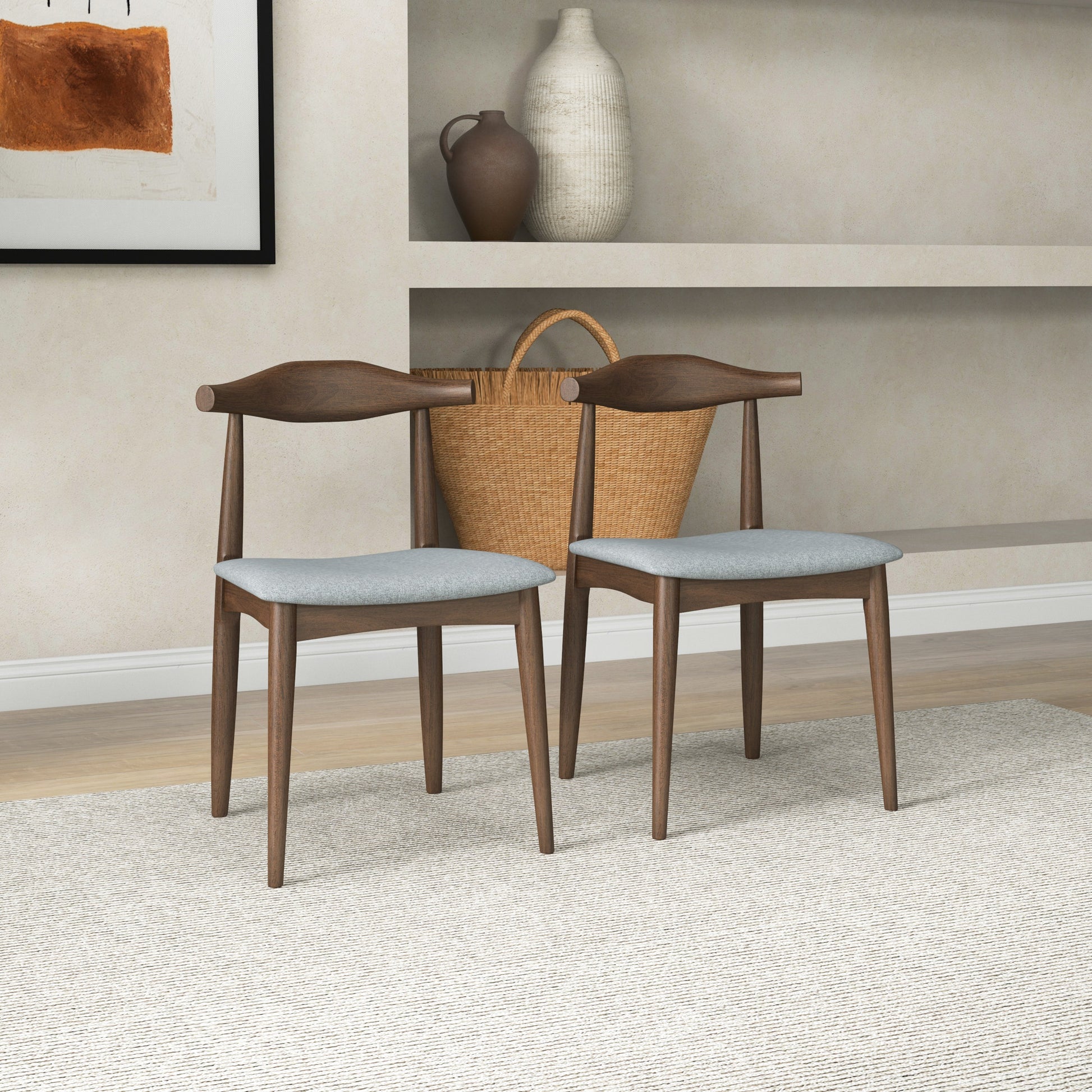 Destiny Dining Chairs Set Of 2 Gray Fabric