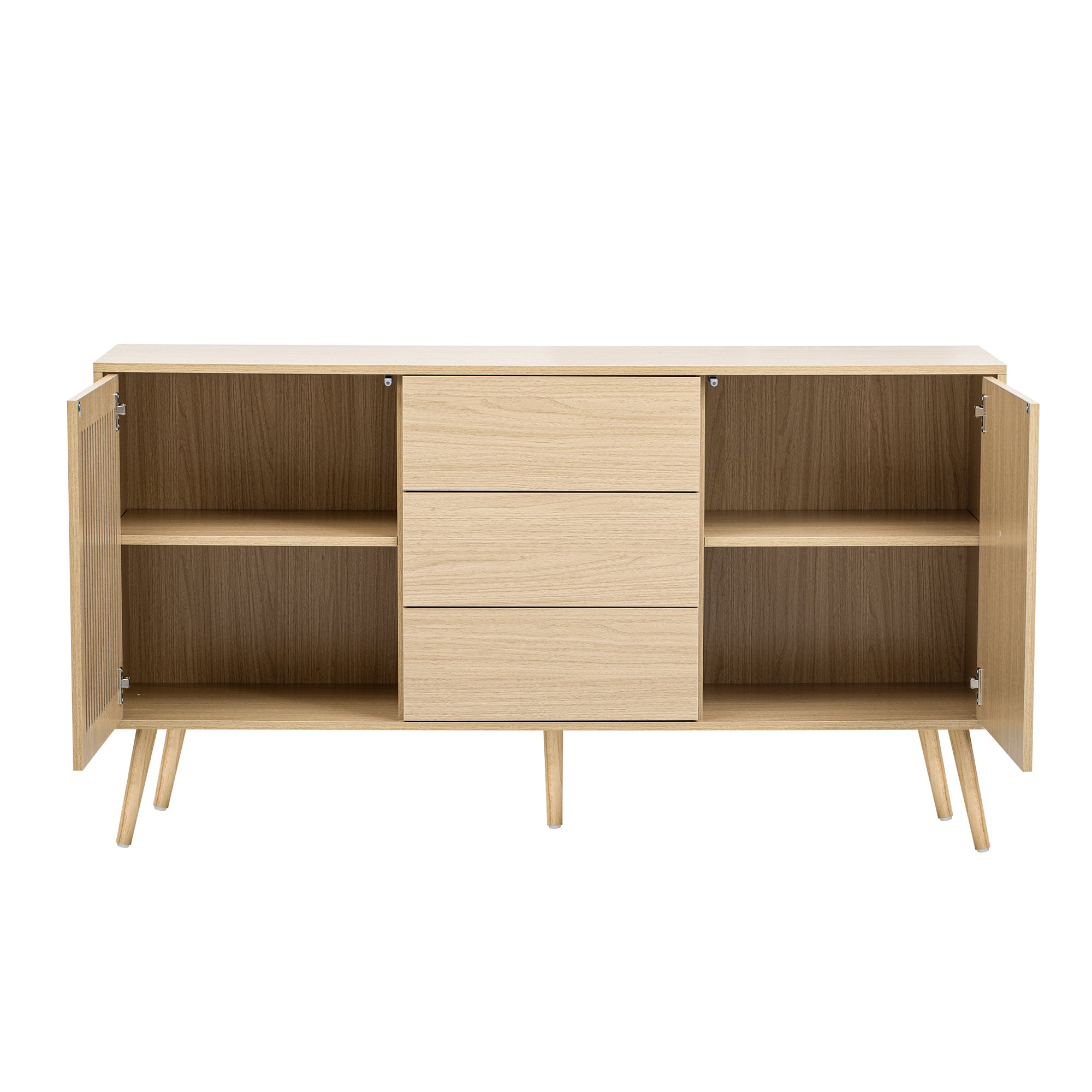 U Style Modern Cabinet with 2 Doors and 3 Drawers natural-mdf