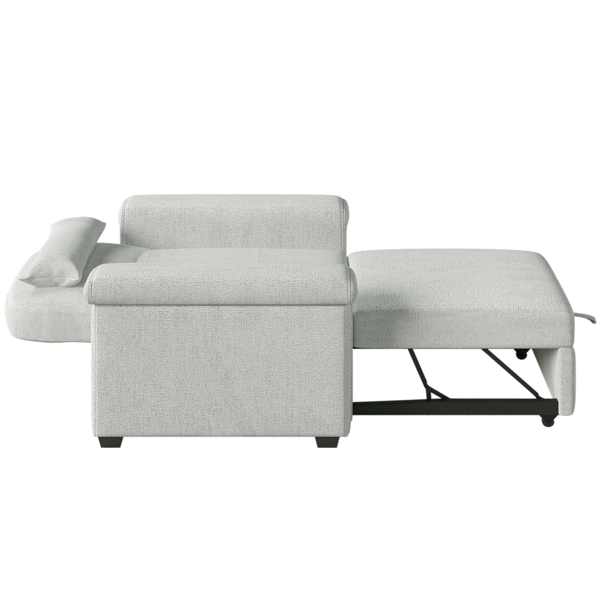 3 In 1 Convertible Sleeper Chair Sofa Bed Pull Out Couch Adjustable Chair With Pillow, Adjust Backrest Into A Sofa, Lounger Chair, Single Bed Or Living Room Or Apartment, Beige Beige Polyester