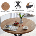 Easy Assembly Round Dining Table,Coffee Table For Cafe Bar Kitchen Dining Office Walnut Dining Room Modern Round Mdf