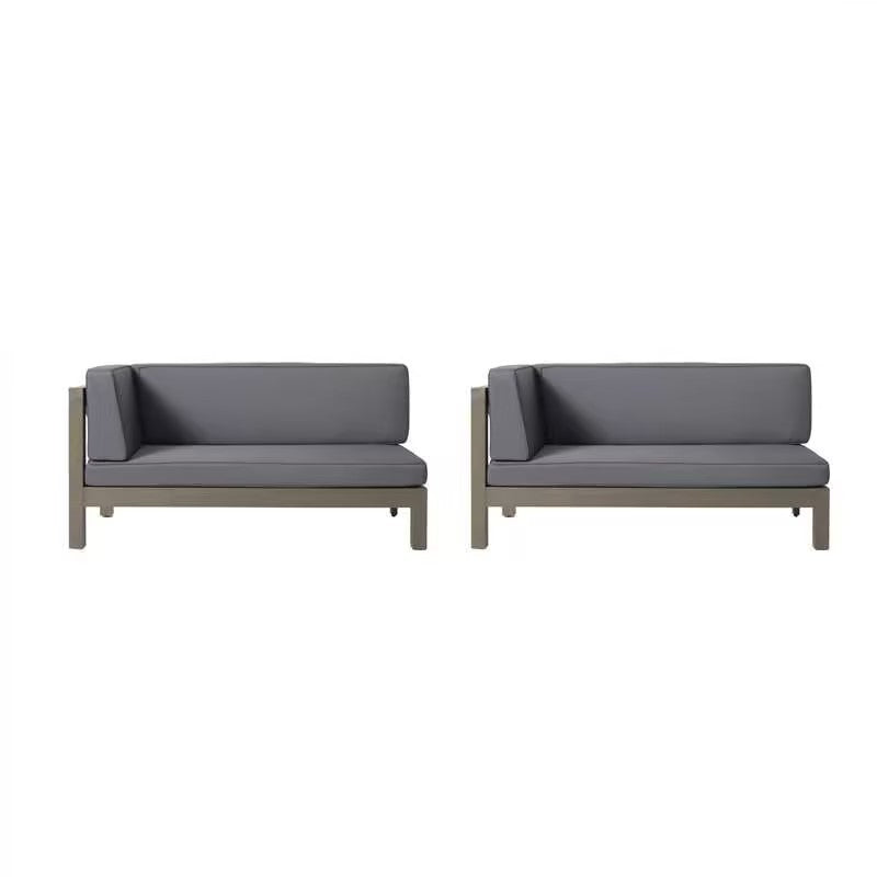 Brava X Back Left Corner Bench Of Set 2 Dark Grey Acacia Wood