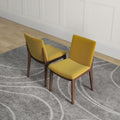 Laura Mid Century Modern Solid Wood Dining Chair Set Of 2 Yellow Solid Wood