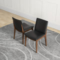 Laura Mid Century Modern Solid Wood Dining Chair Set Of 2 Black Solid Wood