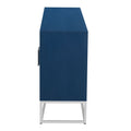 Light Luxury Designed Cabinet With Unique Support Legs And Adjustable Shelves, Suitable For Living Rooms, Corridors, And Study Rooms. Navy Blue Mdf