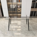 Modern Minimalist Rectangular Glass Dining Table For 4 6 With 0.31