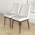 Kate Mid Century Modern Dining Chair Set Of 2 White Fabric