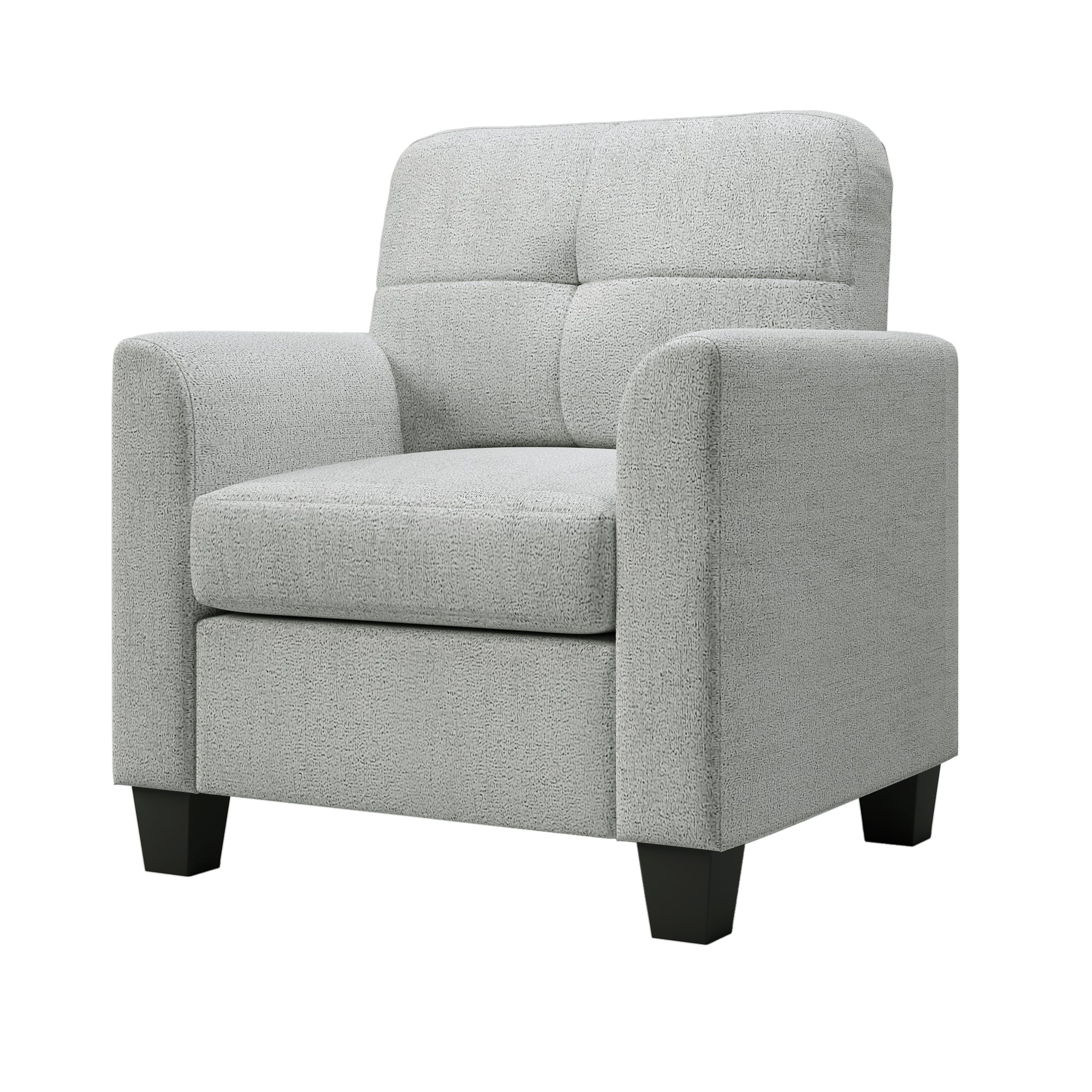 Mid Century Modern Accent Chair Cozy Armchair Button gray-primary living space-polyester