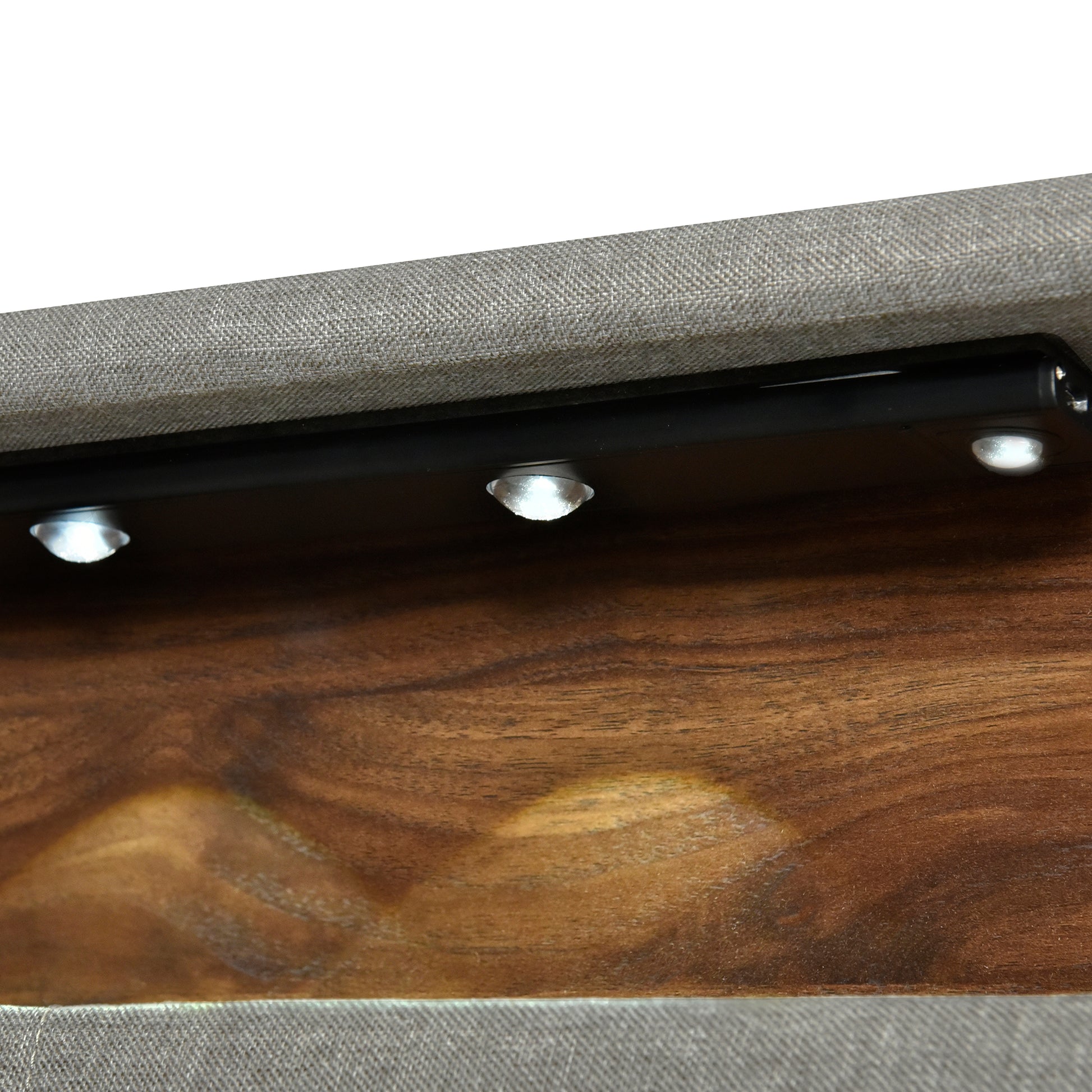 Queen Size Upholstered Platform Bed With Storage Headboard, Sensor Light And A Set Of Sockets And Usb Ports, Linen Fabric, Gray Gray Linen