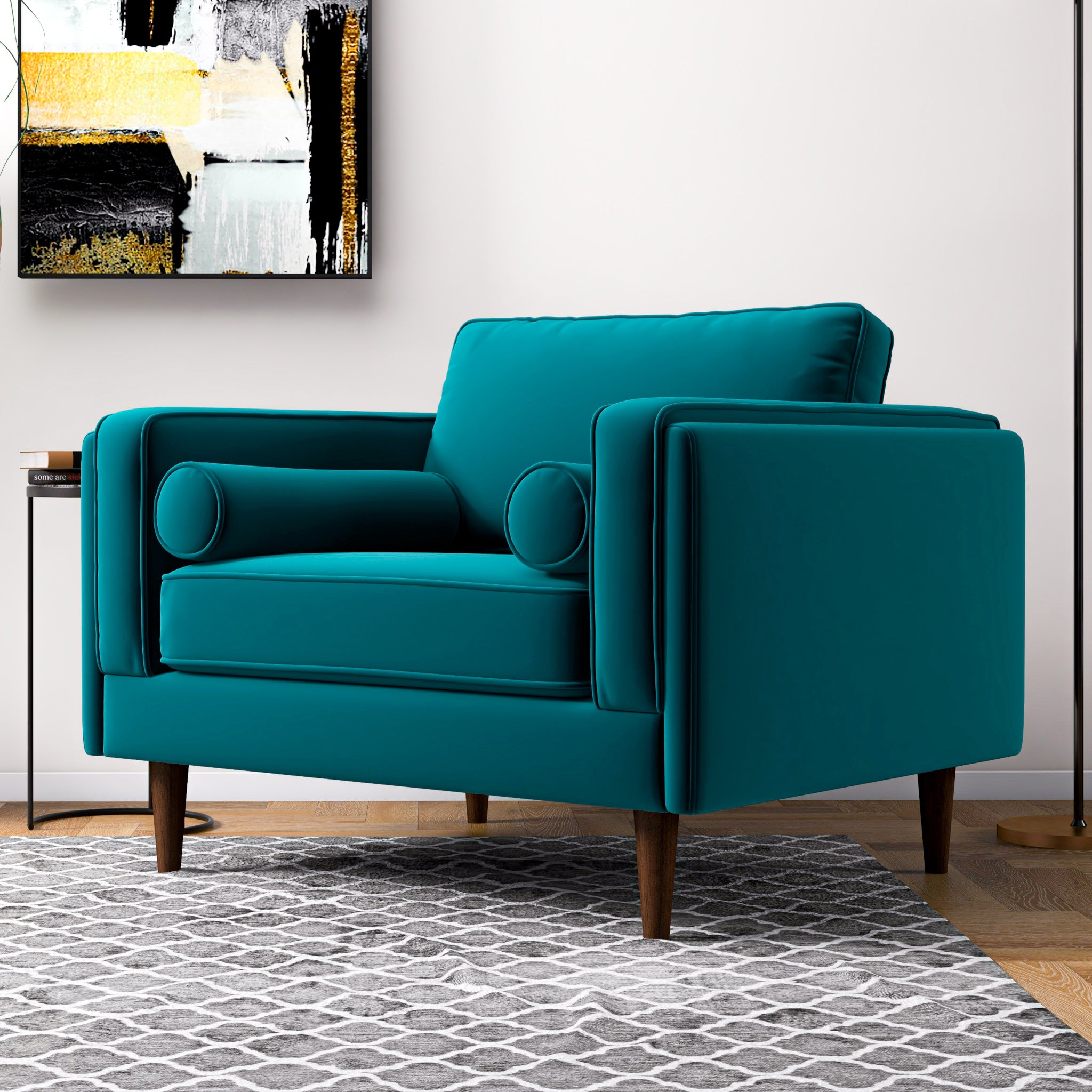 Amber Velvet Lounge Chair blue-velvet