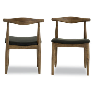 Destiny Dining Chairs Set Of 2 - Black Leather