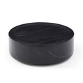39.37'' Black Marble Round Coffee Table Sturdy Fiberglass Table For Living Room ,No Need Assembly. Black Fiberglass