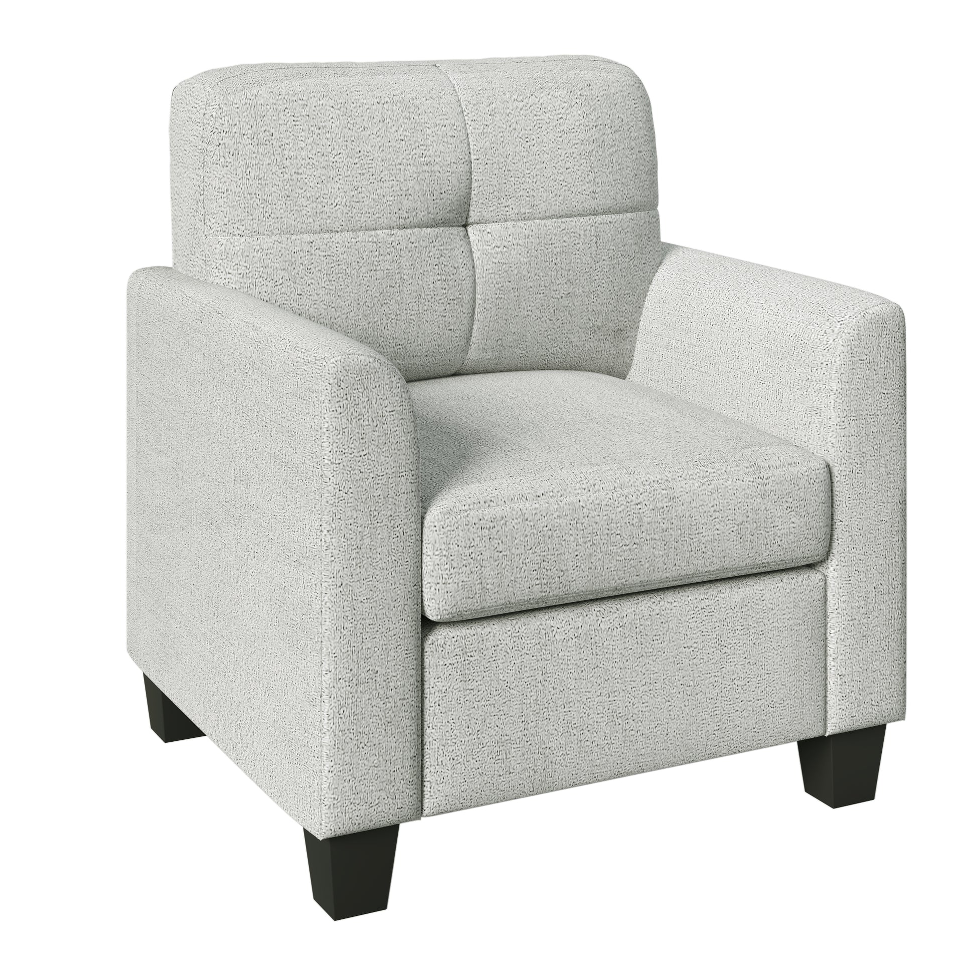 Mid Century Modern Accent Chair Cozy Armchair Button Tufted Back And Wood Legs For Living Room, Office Room, Beige Beige Primary Living Space Polyester