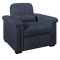 3 In 1 Convertible Sleeper Chair Sofa Bed Pull Out Couch Adjustable Chair With Pillow, Adjust Backrest Into A Sofa, Lounger Chair, Single Bed Or Living Room Or Apartment, Dark Blue Dark Blue Polyester