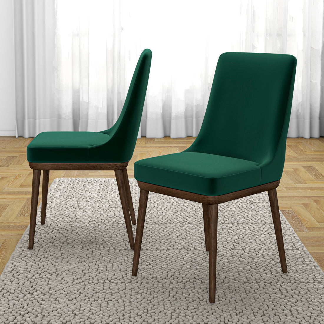 Kate Mid Century Modern Dining Chair Set Of 2 Multi Velvet