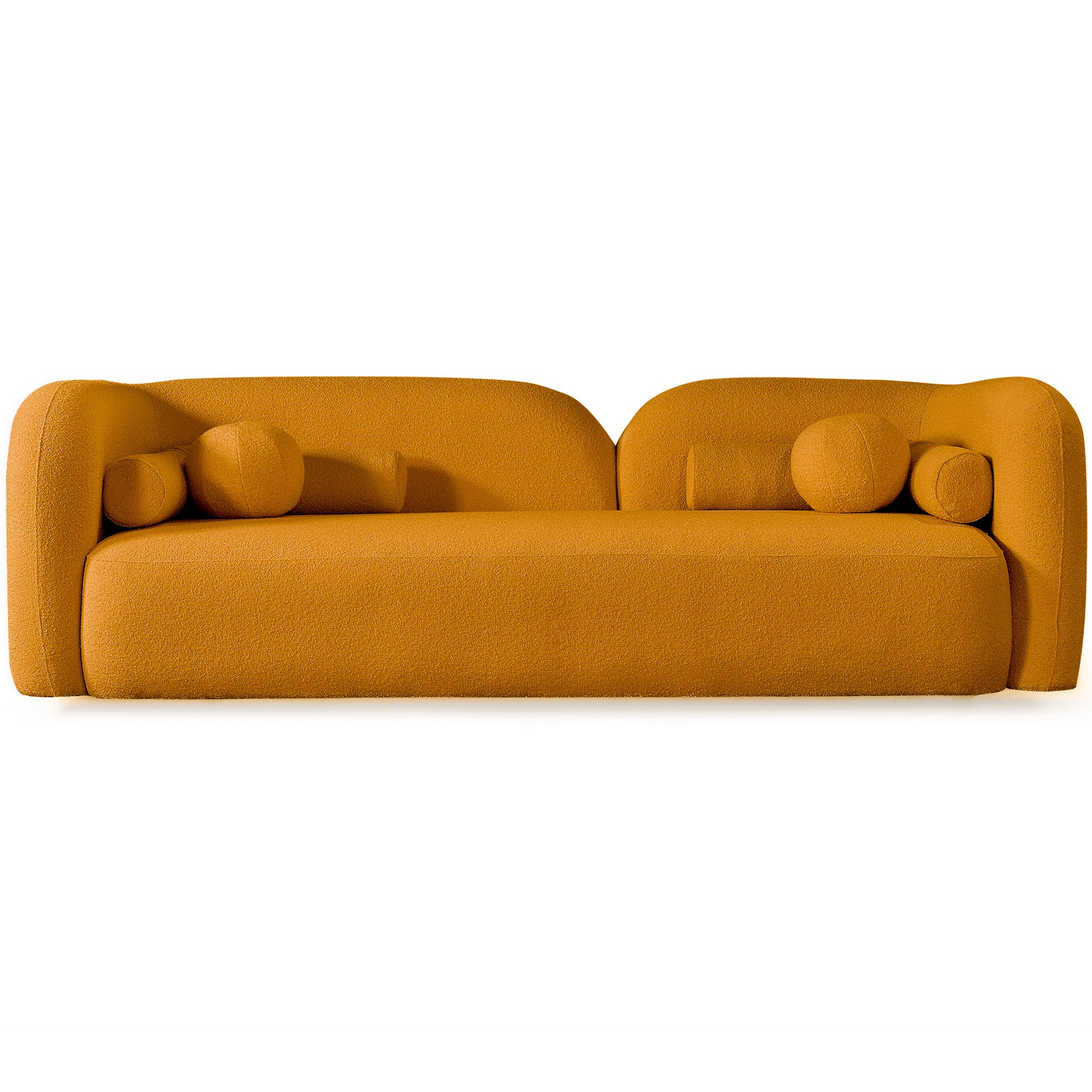 Donna Japandi Style Boucle Sofa yellow-fabric