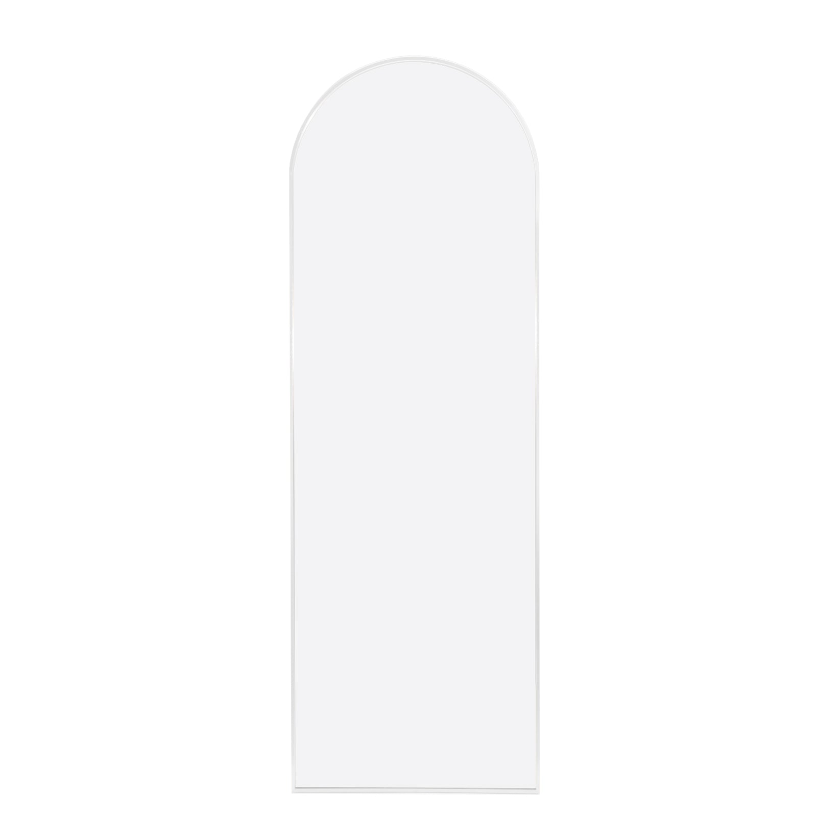 White 65X22 Inch Metal Arch Stand Full Length Mirror White Classic Mdf Glass Aluminium Alloy