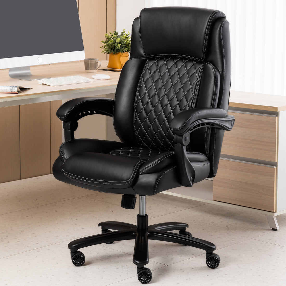 Executive Office Chair 500lbs Heavy Duty Office Chair caster-iron-black-bathroom-dry