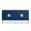 Light Luxury Designed Cabinet With Unique Support Legs And Adjustable Shelves, Suitable For Living Rooms, Corridors, And Study Rooms. Navy Blue Mdf