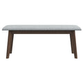 Carlos Fabric Upholstered Solid Wood Bench Grey Fabric