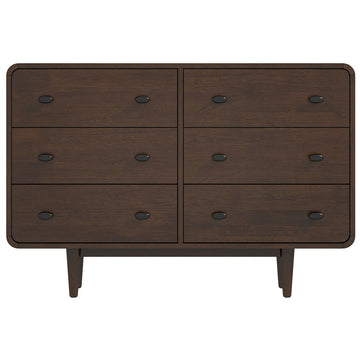 Alexa Mid Century Modern Dresser Brown Solid Wood