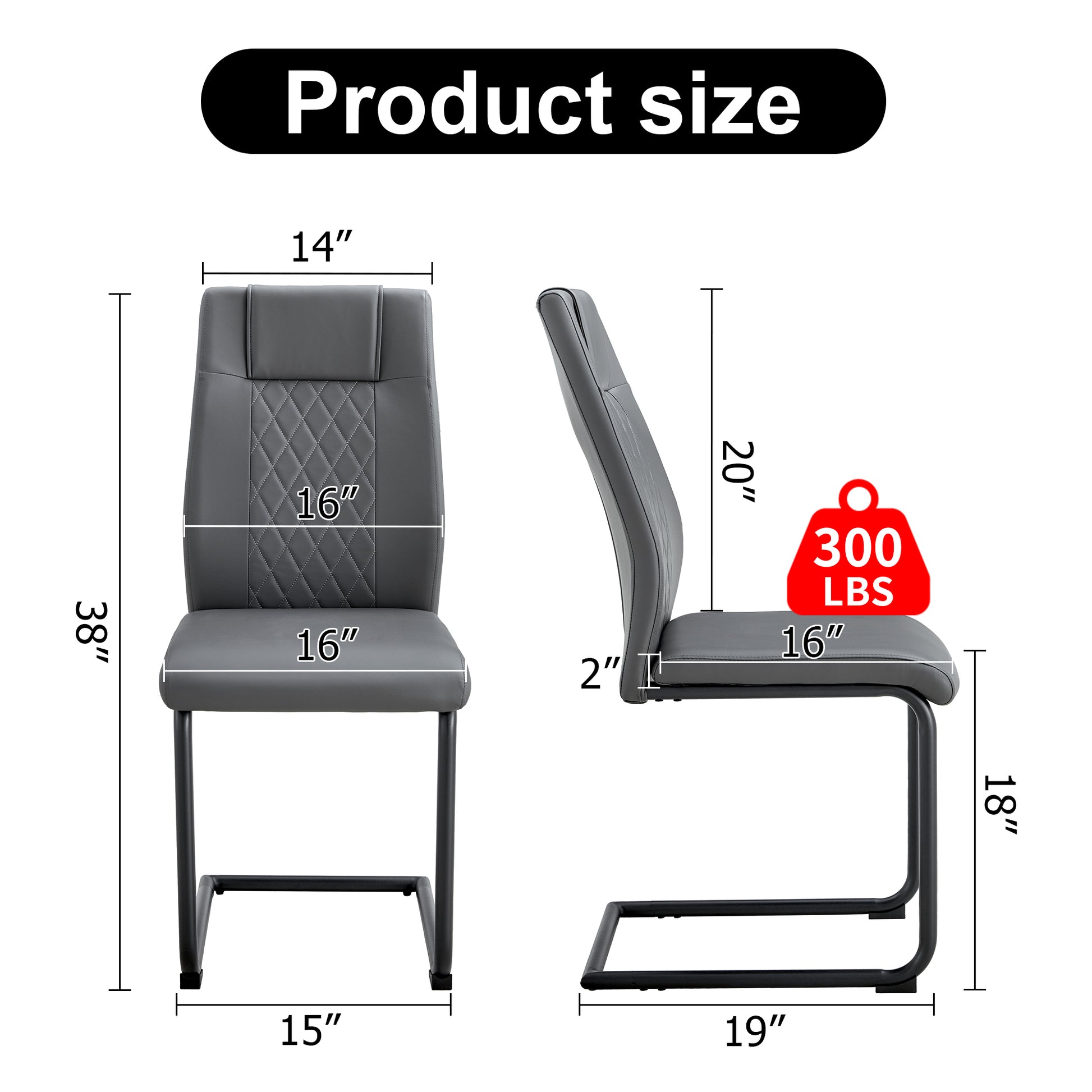 Modern Dining Chair With Faux Leather Cushioned Seats Dining Chair With Metal Legs, Suitable For Kitchen, Living Room, Bedroom, Dining Room Side Chairs, Set Of 4 Pieces Gray Pu Leather C 001 Gray Pu