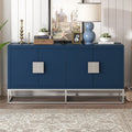 Light Luxury Designed Cabinet With Unique Support Legs And Adjustable Shelves, Suitable For Living Rooms, Corridors, And Study Rooms. Navy Blue Mdf