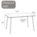 Modern Minimalist Rectangular Glass Dining Table For 4 6 With 0.31