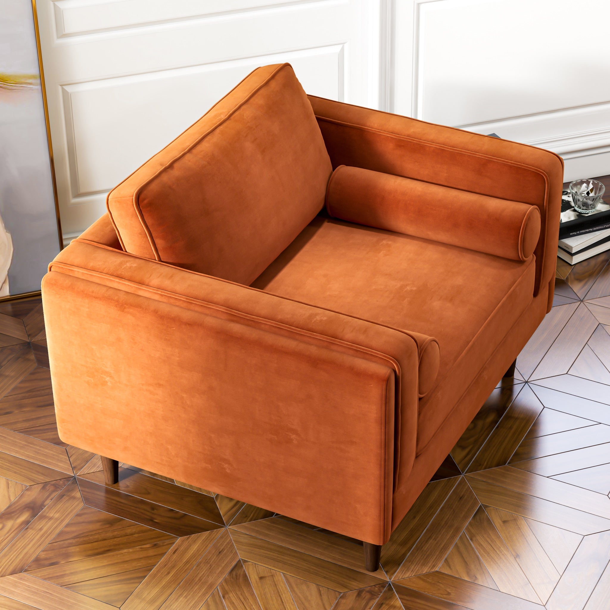 Amber Velvet Lounge Chair orange-velvet