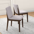 Laura Mid Century Modern Solid Wood Dining Chair Set Of 2 Beige Linen