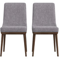 Kate Mid Century Modern Dining Chair Set Of 2 Grey Polyester