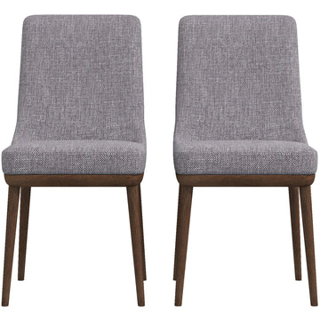 Kate Mid Century Modern Dining Chair Set Of 2 Grey Polyester