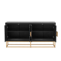 Light Luxury Designed Cabinet With Unique Support Legs And Adjustable Shelves, Suitable For Living Rooms, Corridors, And Study Rooms. Black Mdf