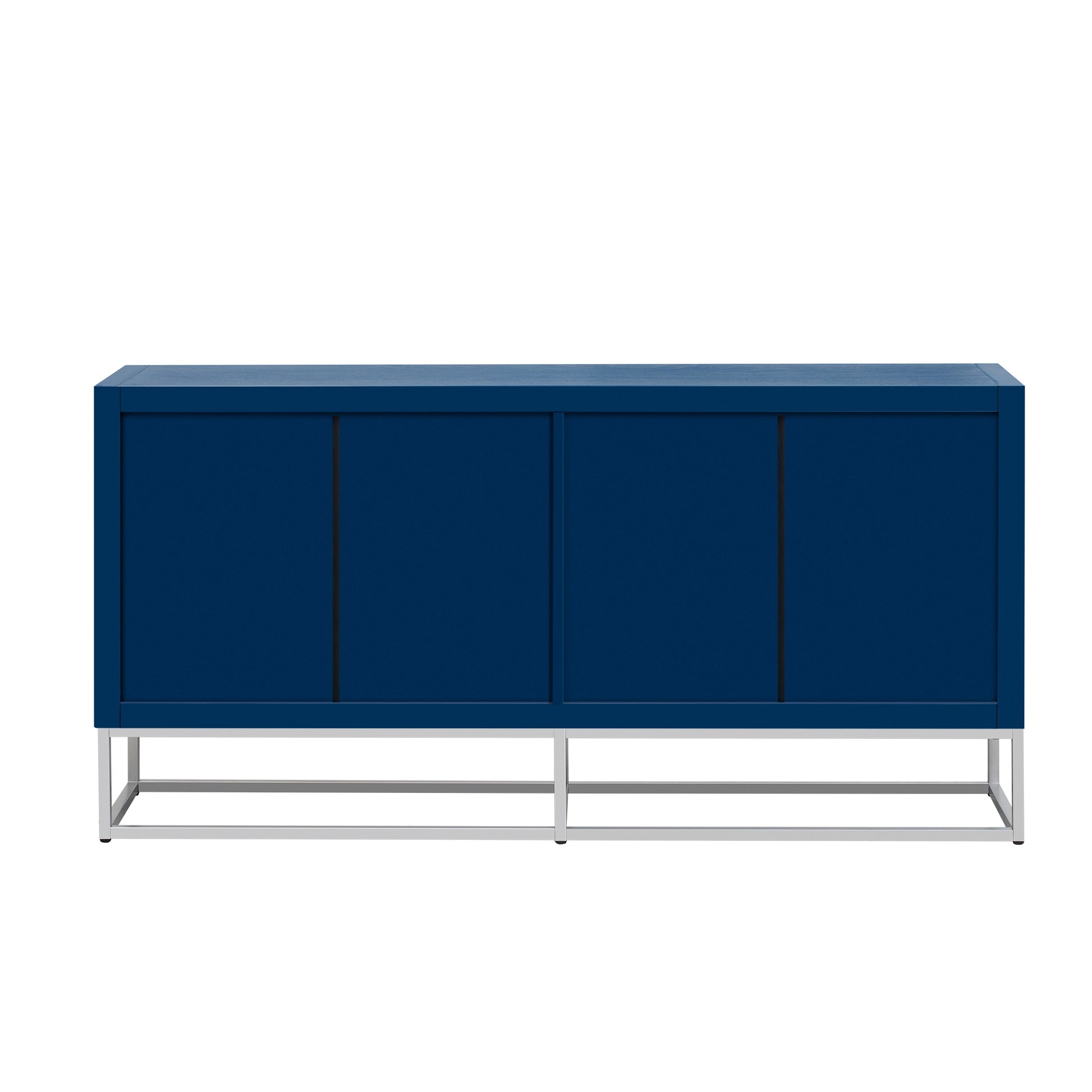 Light Luxury Designed Cabinet With Unique Support Legs And Adjustable Shelves, Suitable For Living Rooms, Corridors, And Study Rooms. Navy Blue Mdf