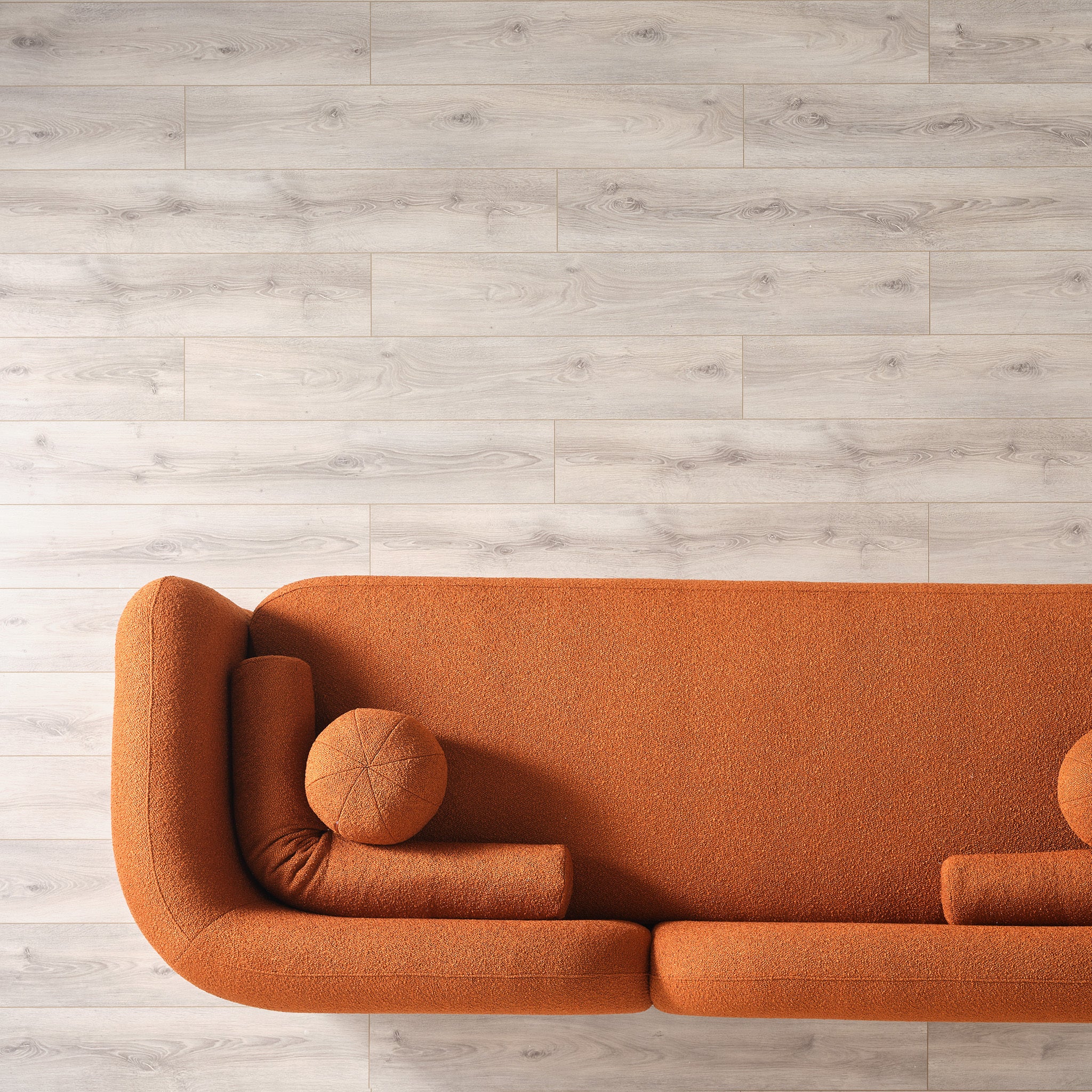Donna Japandi Style Boucle Sofa orange-boucle