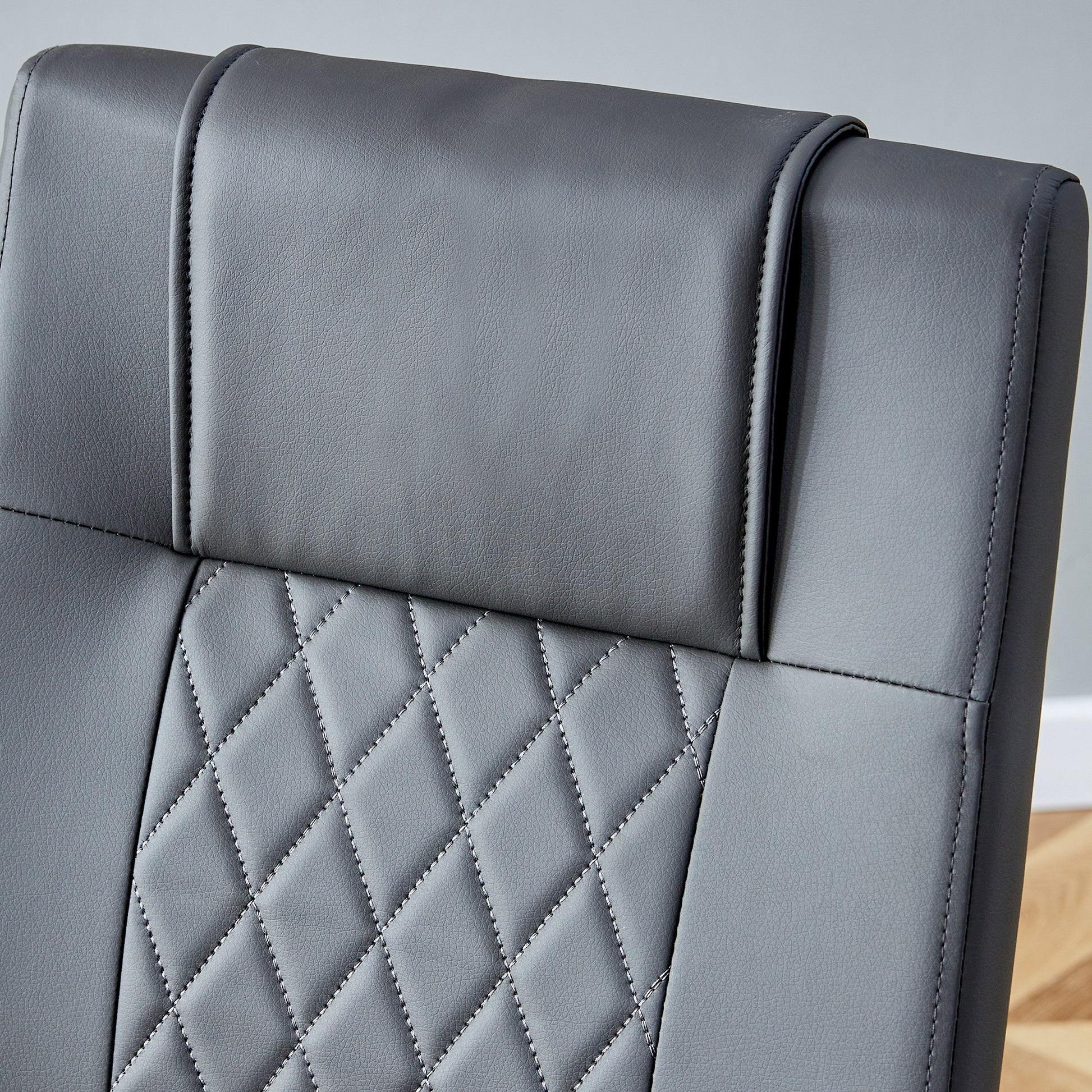Modern Dining Chair With Faux Leather Cushioned