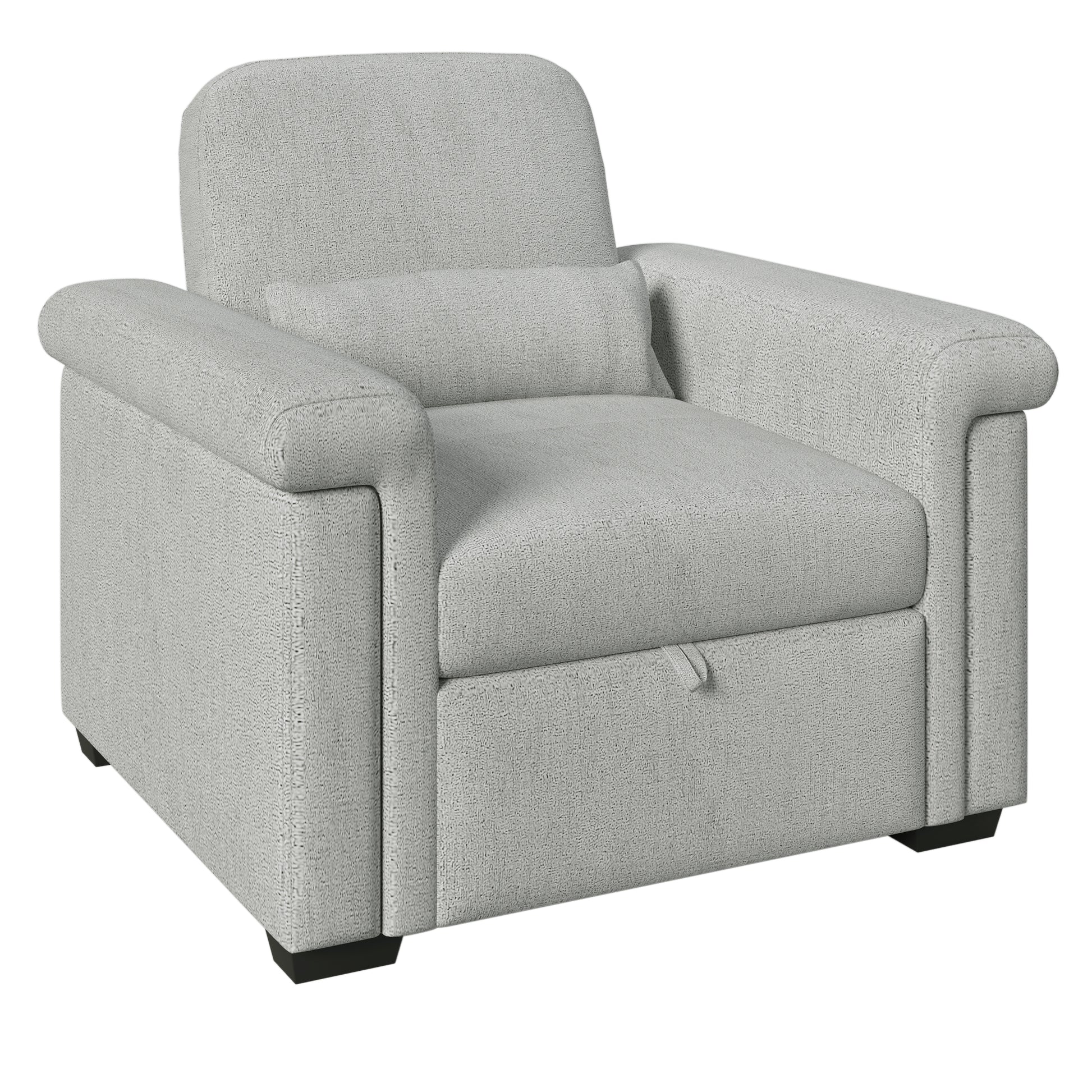 3 In 1 Convertible Sleeper Chair Sofa Bed Pull Out Couch Adjustable Chair With Pillow, Adjust Backrest Into A Sofa, Lounger Chair, Single Bed Or Living Room Or Apartment, Gray Gray Polyester