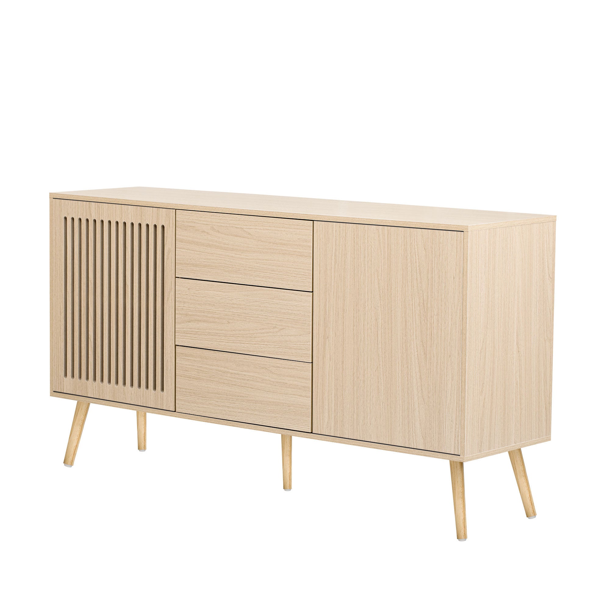 U Style Modern Cabinet with 2 Doors and 3 Drawers natural-mdf