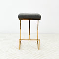 Joel Mid Century Modern Luxury Upholstered Stool Grey Velvet