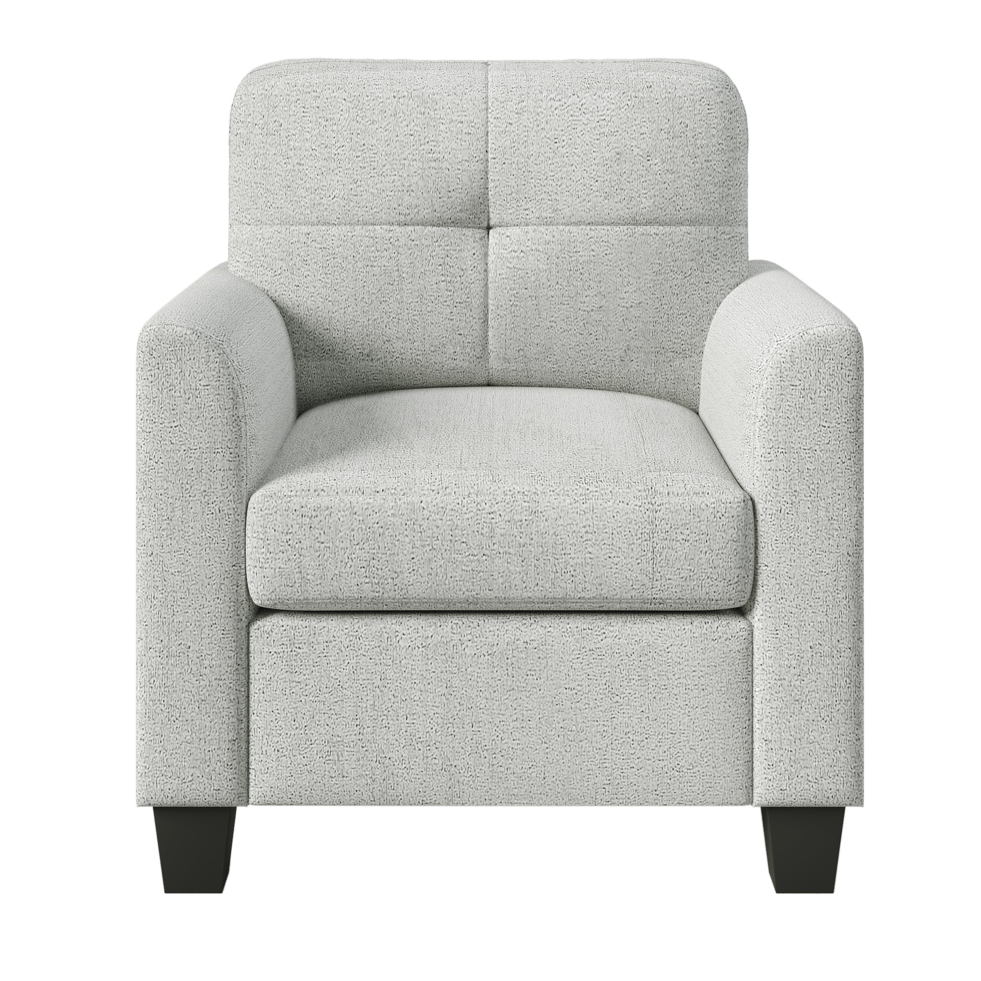 Mid Century Modern Accent Chair Cozy Armchair Button Tufted Back And Wood Legs For Living Room, Office Room, Beige Beige Primary Living Space Polyester