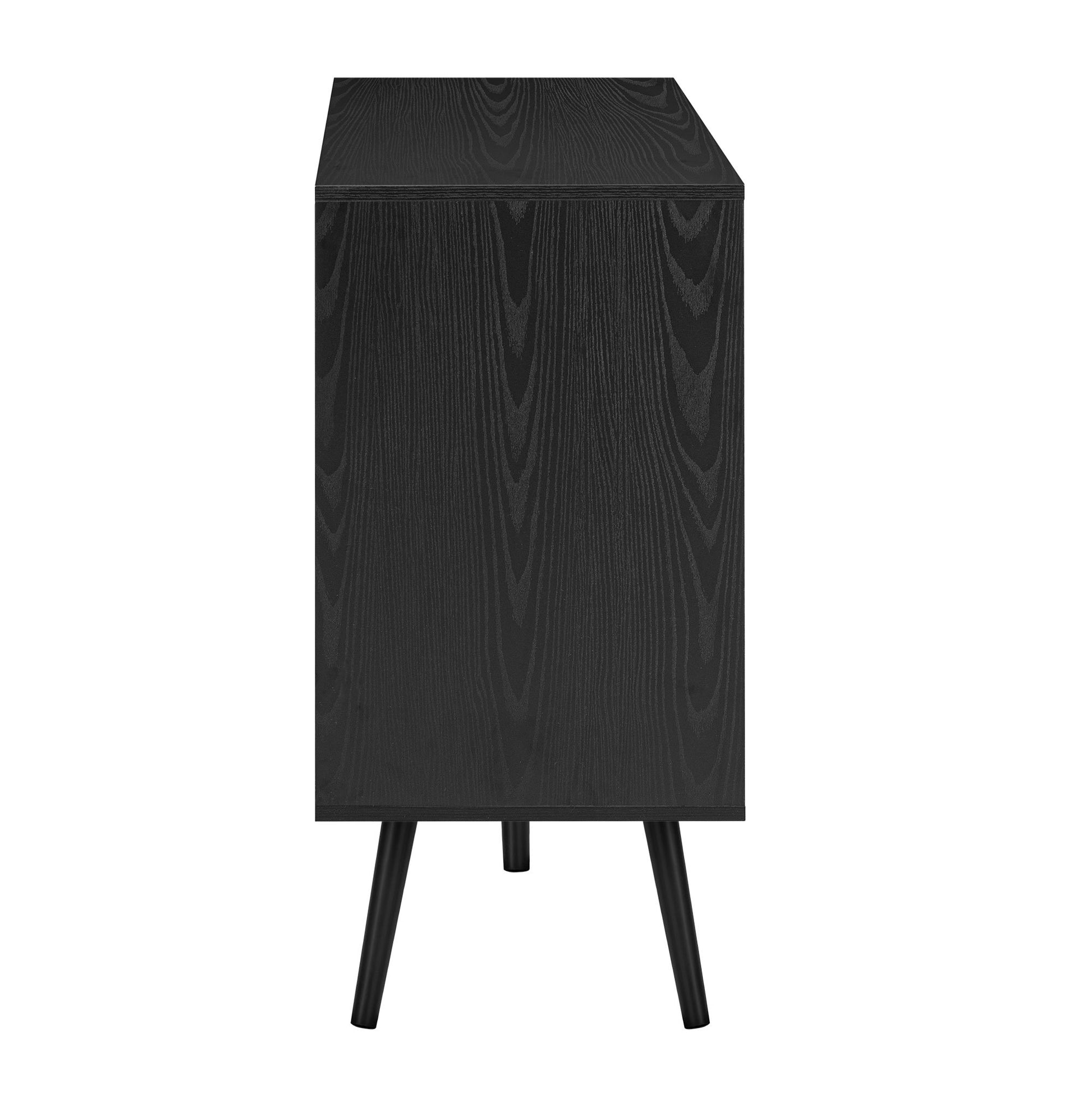 Modern Cabinet With 2 Doors And 3 Drawers, Suitable For Living Rooms, Studies, And Entrances. Black Mdf