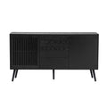 Modern Cabinet With 2 Doors And 3 Drawers, Suitable For Living Rooms, Studies, And Entrances. Black Mdf