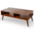 Hazel Solid Wood Walnut Brown Coffee Table Brown Solid Wood