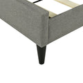Full Size Upholstered Platform Bed With Storage Headboard, Sensor Light And A Set Of Sockets And Usb Ports, Linen Fabric, Gray Gray Linen