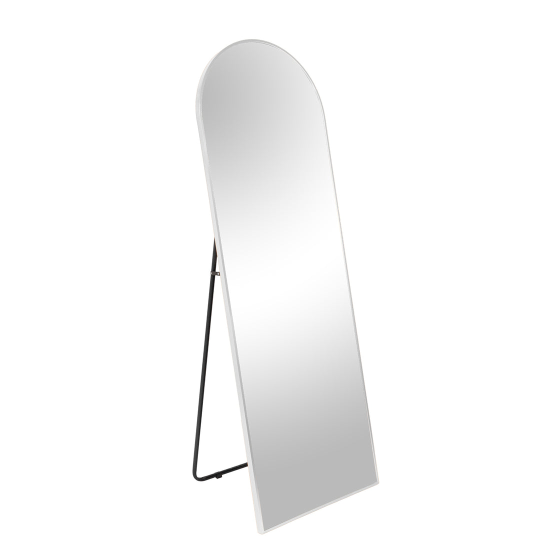 White 63X20 Inch Metal Arch Stand Full Length Mirror White Classic Mdf Glass Aluminium Alloy