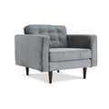 Casey Velvet Lounge Chair Grey Velvet