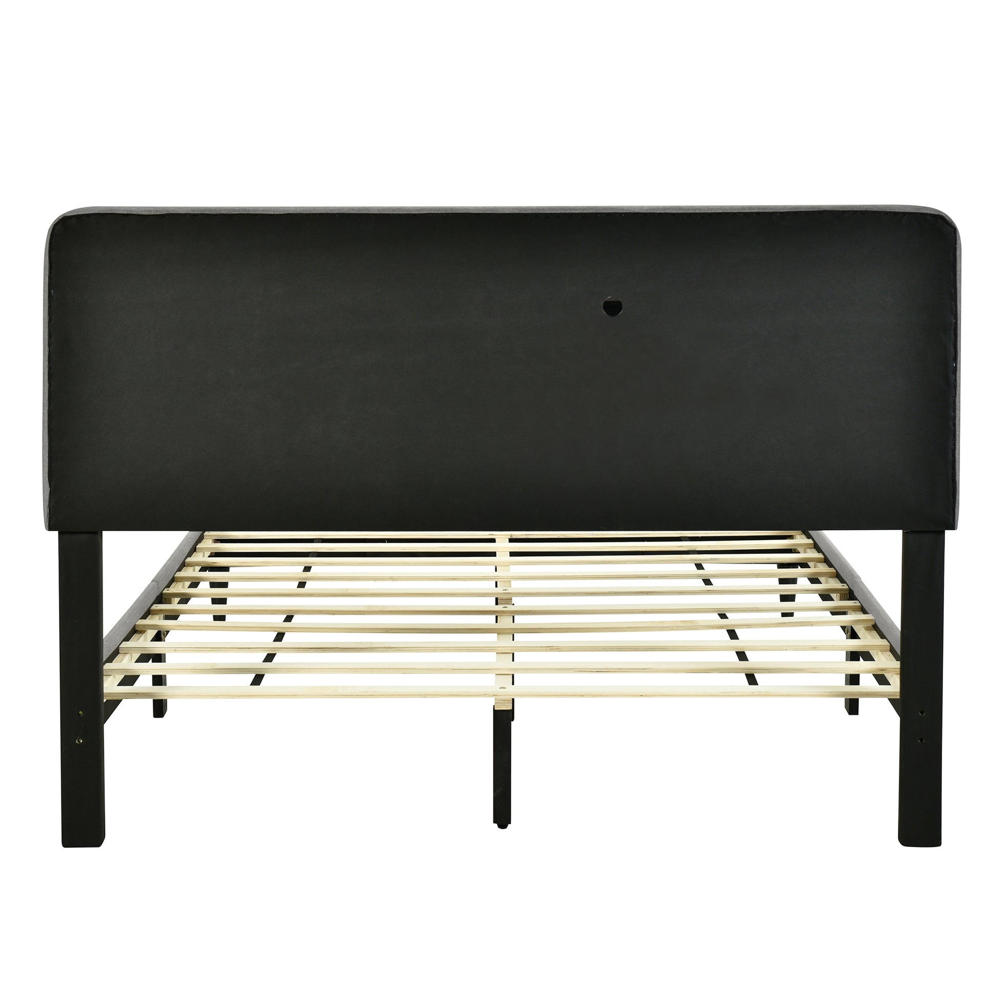 Queen Size Upholstered Platform Bed With Storage Headboard, Sensor Light And A Set Of Sockets And Usb Ports, Linen Fabric, Gray Gray Linen