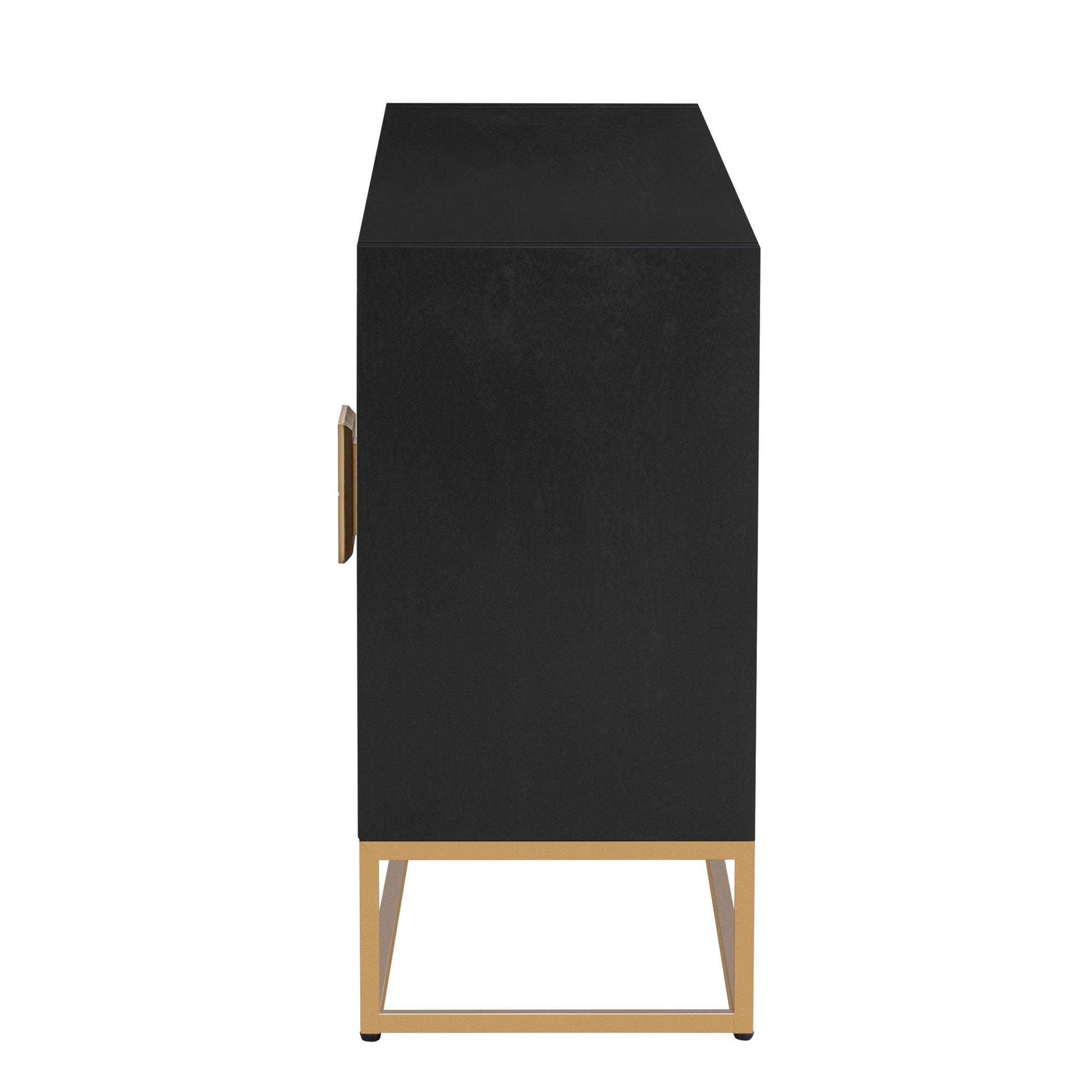 Light Luxury Designed Cabinet With Unique Support Legs And Adjustable Shelves, Suitable For Living Rooms, Corridors, And Study Rooms. Black Mdf