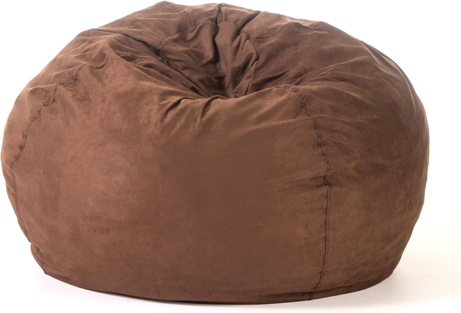 5 Foot Comfortable High Density Shredded Foam Bean Bag Chair For Kids And Adults, With Removable Microsuede Cover, Ideal Reading And Bedroom Floor Lounge, French Roast Brown Microfiber