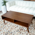 Hazel Solid Wood Walnut Brown Coffee Table Brown Solid Wood